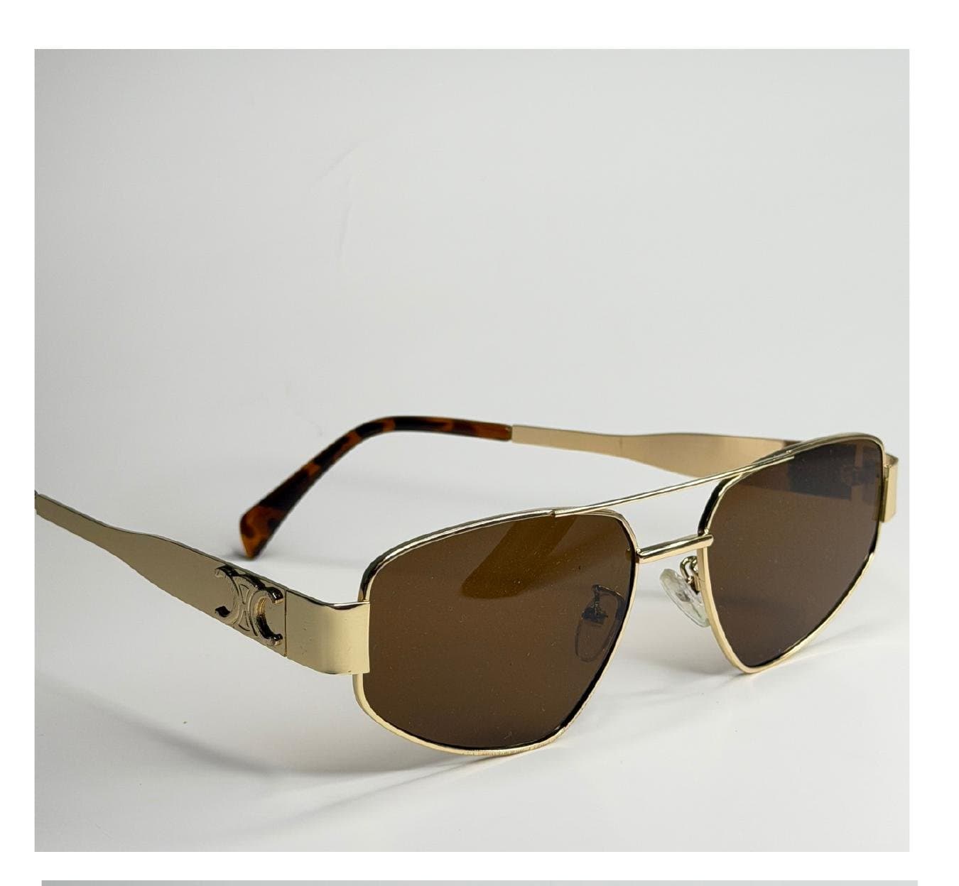 Aviador Slim Metal, Dourado, Tartaruga, Marrom